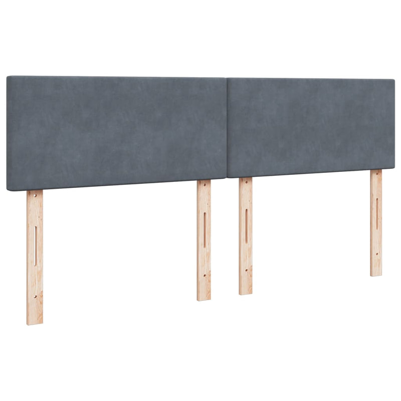 vidaXL sötétszürke bársony rugós ágy matraccal 200x200 cm