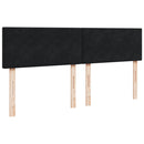 vidaXL fekete bársony rugós ágy matraccal 200x200 cm