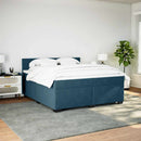 vidaXL kék bársony rugós ágy matraccal 200x200 cm
