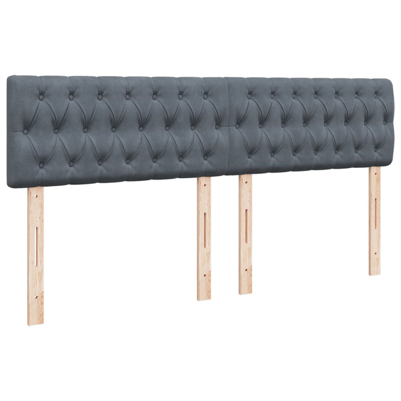vidaXL sötétszürke bársony rugós ágy matraccal 200x200 cm