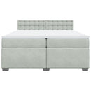 vidaXL világosszürke bársony rugós ágy matraccal 200x200 cm