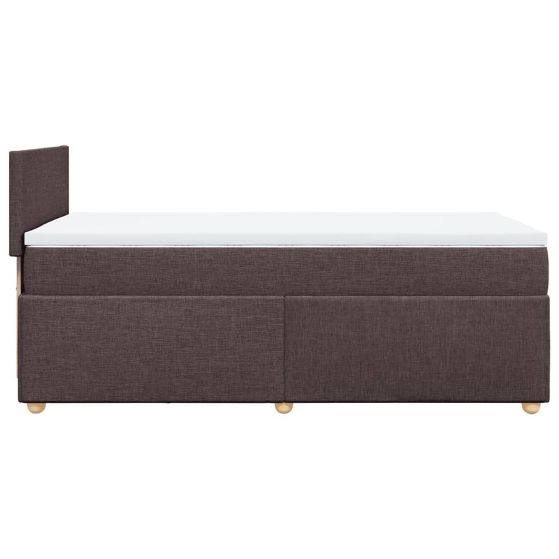 vidaXL sötétbarna szövet rugós ágy matraccal 80 x 200 cm