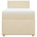 vidaXL krémszínű szövet rugós ágy matraccal 80 x 200 cm