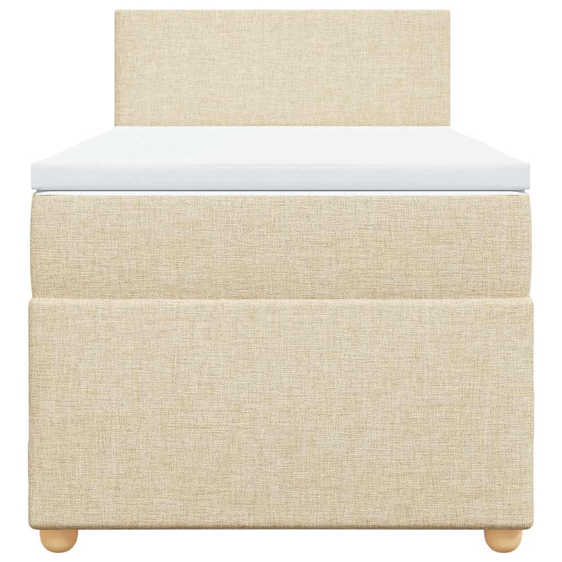 vidaXL krémszínű szövet rugós ágy matraccal 80 x 200 cm