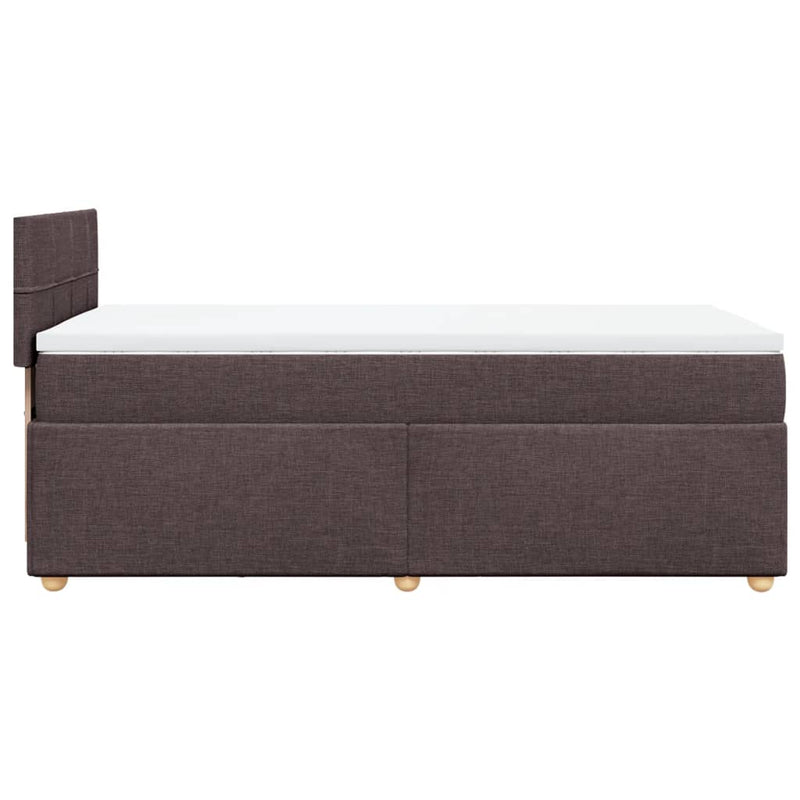 vidaXL sötétbarna szövet rugós ágy matraccal 80 x 200 cm