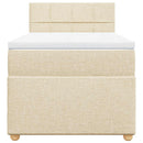 vidaXL krémszínű szövet rugós ágy matraccal 80 x 200 cm