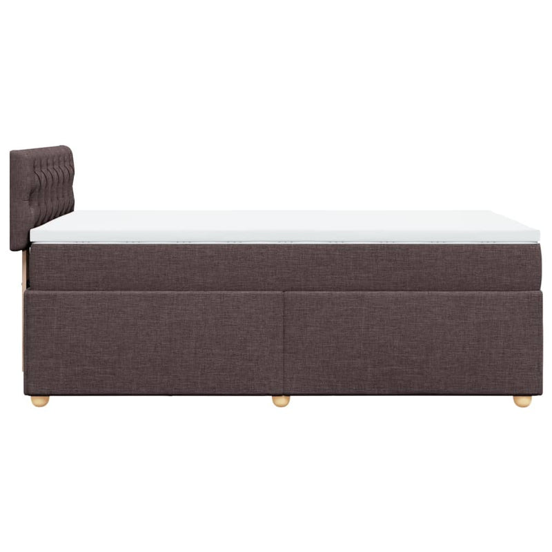 vidaXL sötétbarna szövet rugós ágy matraccal 80 x 200 cm
