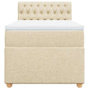 vidaXL krémszínű szövet rugós ágy matraccal 80 x 200 cm