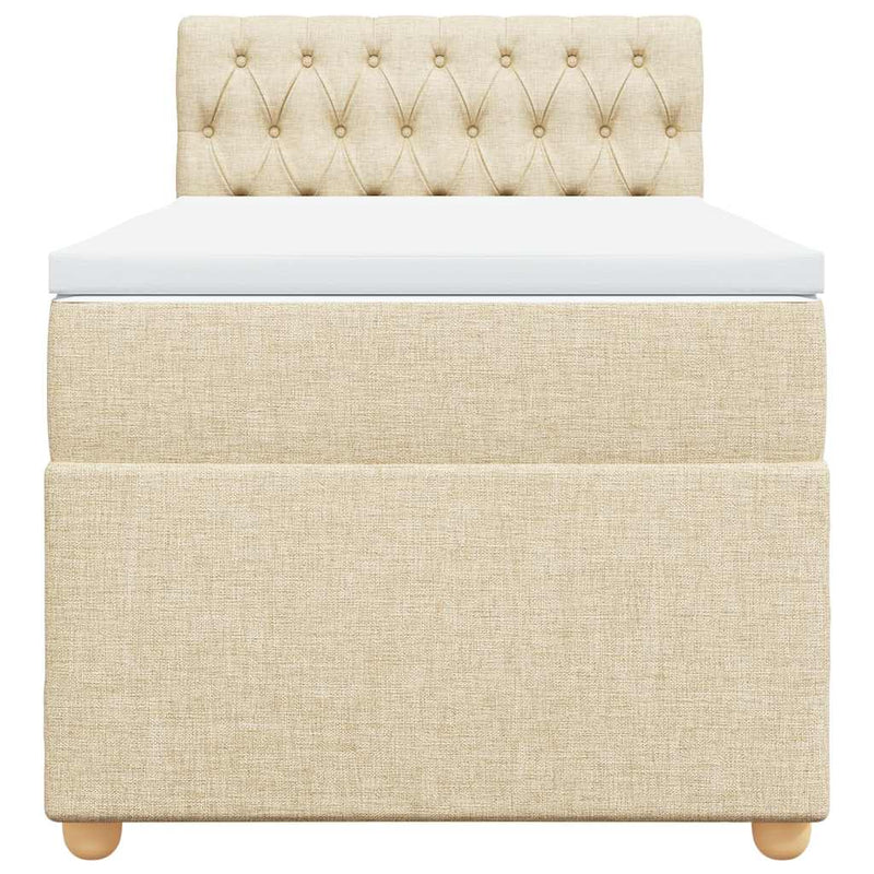 vidaXL krémszínű szövet rugós ágy matraccal 80 x 200 cm