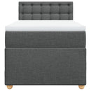 vidaXL sötétszürke szövet rugós ágy matraccal 80 x 200 cm