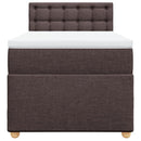 vidaXL sötétbarna szövet rugós ágy matraccal 80 x 200 cm