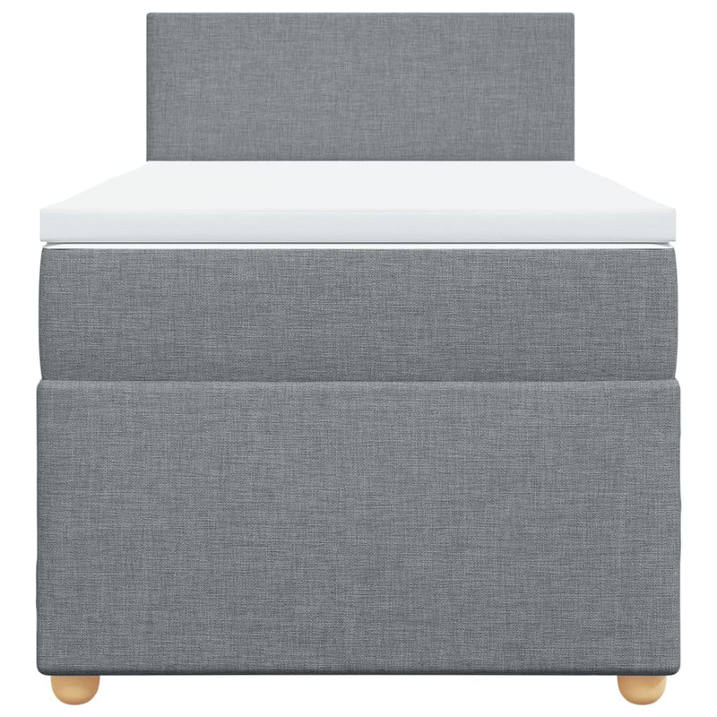 vidaXL világosszürke szövet rugós ágy matraccal 90x190 cm