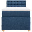 vidaXL kék szövet rugós ágy matraccal 90 x 190 cm