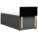 vidaXL sötétszürke szövet rugós ágy matraccal 90 x 200 cm