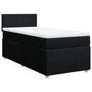 vidaXL fekete szövet rugós ágy matraccal 90x200 cm