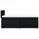 vidaXL fekete szövet rugós ágy matraccal 90x200 cm