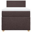 vidaXL sötétbarna szövet rugós ágy matraccal 90 x 200 cm