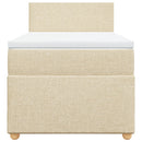 vidaXL krémszínű szövet rugós ágy matraccal 90 x 200 cm