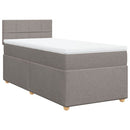 vidaXL tópszínű szövet rugós ágy matraccal 90 x 200 cm