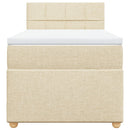 vidaXL krémszínű szövet rugós ágy matraccal 90 x 200 cm