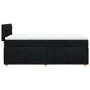 vidaXL fekete szövet rugós ágy matraccal 90x200 cm
