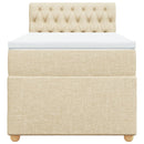 vidaXL krémszínű szövet rugós ágy matraccal 90 x 200 cm