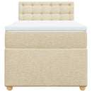 vidaXL krémszínű szövet rugós ágy matraccal 90 x 200 cm