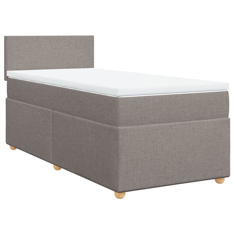 vidaXL tópszínű szövet rugós ágy matraccal 100 x 200 cm