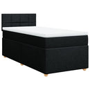 vidaXL fekete szövet rugós ágy matraccal 100 x 200 cm
