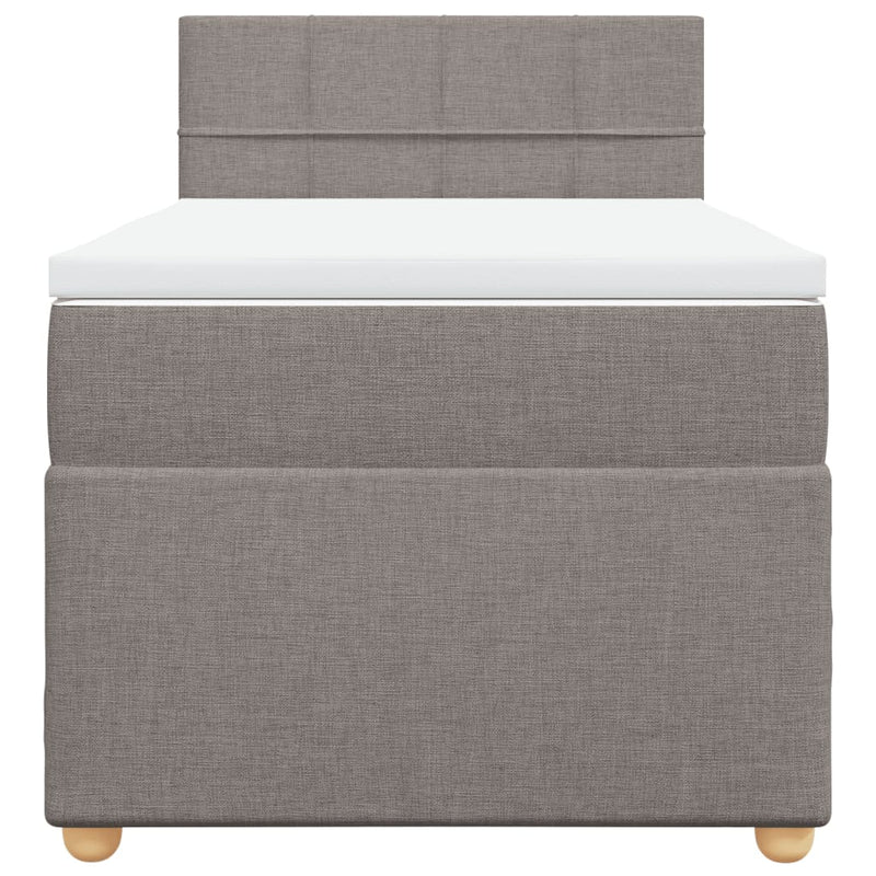 vidaXL tópszínű szövet rugós ágy matraccal 100 x 200 cm