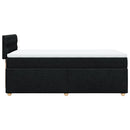 vidaXL fekete szövet rugós ágy matraccal 100 x 200 cm