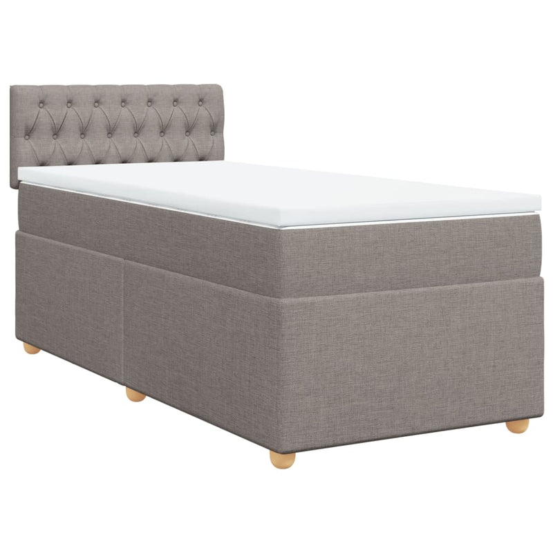vidaXL tópszínű szövet rugós ágy matraccal 100 x 200 cm