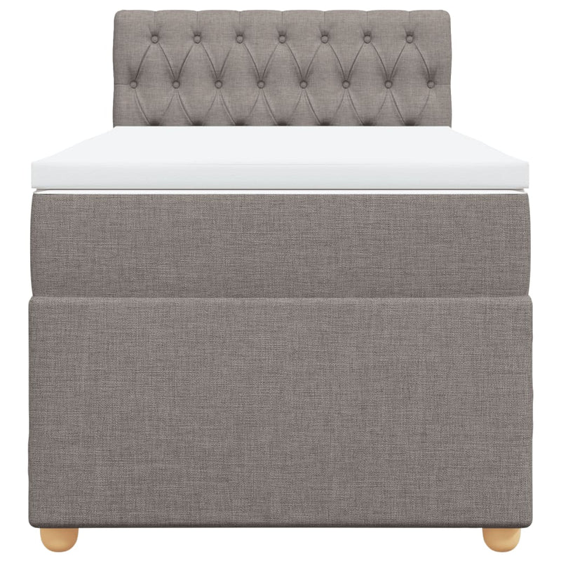 vidaXL tópszínű szövet rugós ágy matraccal 100 x 200 cm