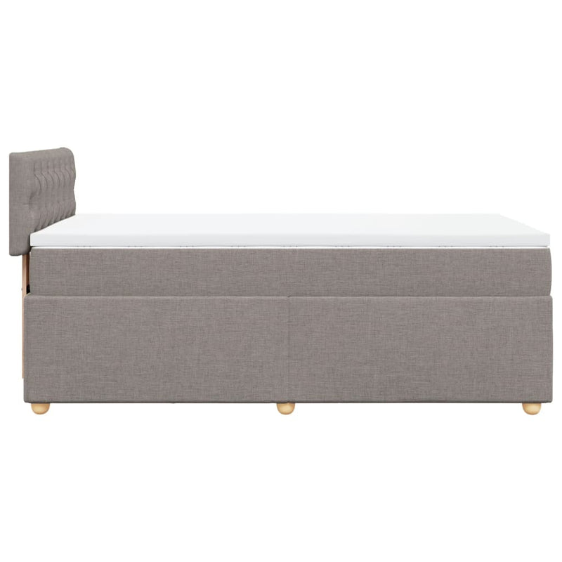 vidaXL tópszínű szövet rugós ágy matraccal 100 x 200 cm