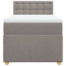 vidaXL tópszínű szövet rugós ágy matraccal 100 x 200 cm