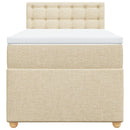 vidaXL krémszínű szövet rugós ágy matraccal 100 x 200 cm