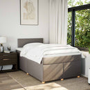 vidaXL tópszínű szövet rugós ágy matraccal 120 x 190 cm