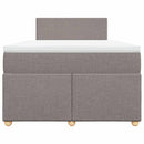 vidaXL tópszínű szövet rugós ágy matraccal 120 x 190 cm