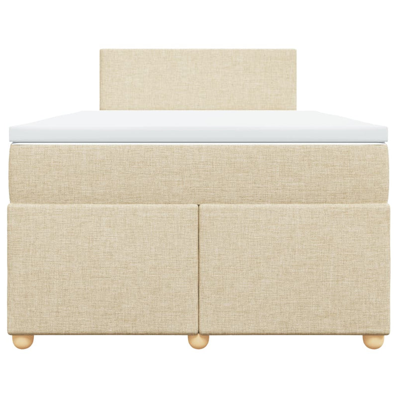 vidaXL krémszínű szövet rugós ágy matraccal 120 x 190 cm