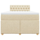 vidaXL krémszínű szövet rugós ágy matraccal 120 x 190 cm