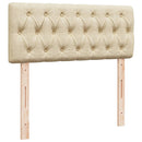 vidaXL krémszínű szövet rugós ágy matraccal 120 x 190 cm