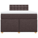 vidaXL sötétbarna szövet rugós ágy matraccal 120 x 190 cm