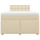 vidaXL krémszínű szövet rugós ágy matraccal 120 x 190 cm