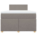 vidaXL tópszínű szövet rugós ágy matraccal 120 x 200 cm