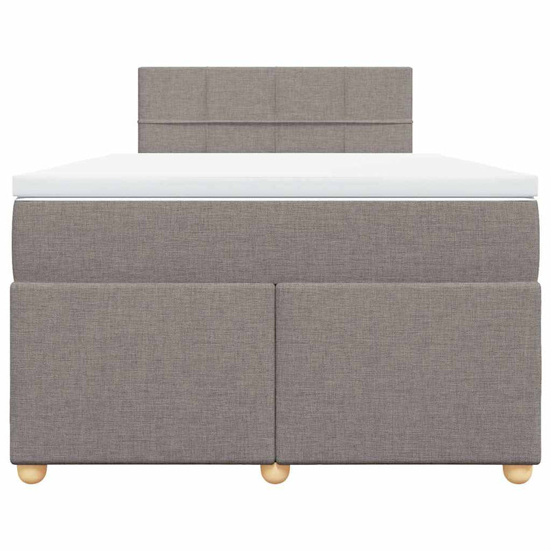 vidaXL tópszínű szövet rugós ágy matraccal 120 x 200 cm