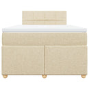 vidaXL krémszínű szövet rugós ágy matraccal 120 x 200 cm