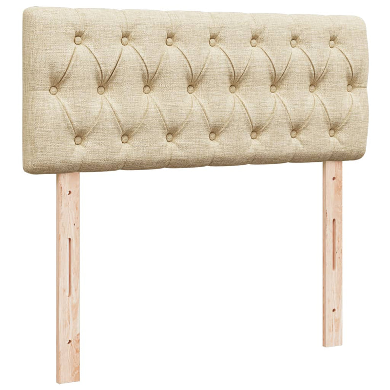 vidaXL krémszínű szövet rugós ágy matraccal 120 x 200 cm