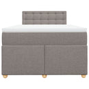 vidaXL tópszínű szövet rugós ágy matraccal 120 x 200 cm