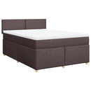 vidaXL sötétbarna szövet rugós ágy matraccal 140 x 190 cm