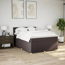 vidaXL sötétbarna szövet rugós ágy matraccal 140 x 190 cm